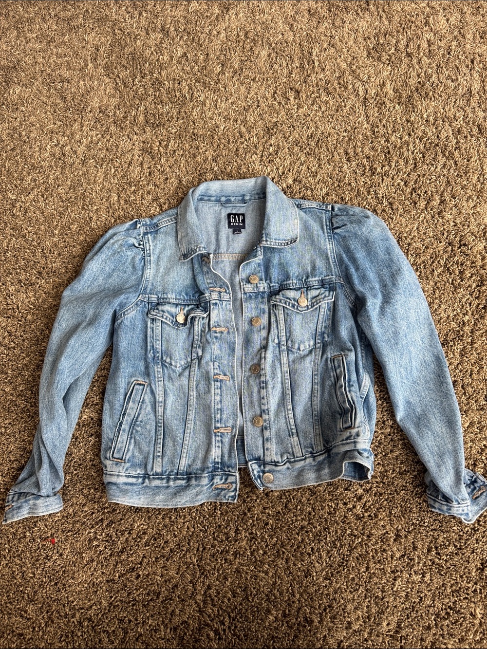 GAP Light Blue Denim Jacket with Button-Front